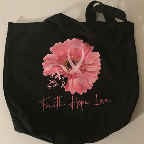 Canvas “Faith Hope Love” tote bag