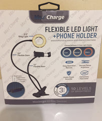 Flexible LED light and phone holder